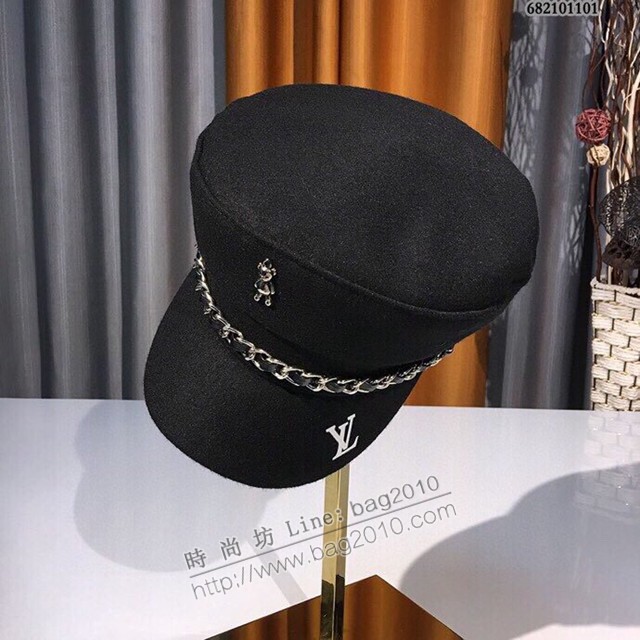 Louis Vuitton秋冬新款女士帽 路易威登LV毛呢軍帽  mmj1618